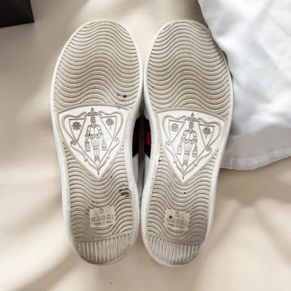 Gucci "Ace" Loved Sneakers in White, size 38 (Fits roomy, like an 8.5) - Picture 8 of 12